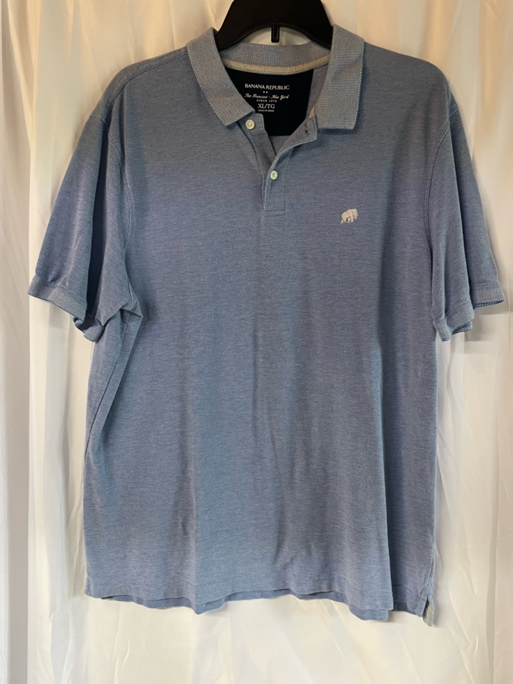 Banana Republic Soft Blue Men's Polo with Embroidered Logo